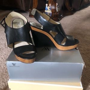 Michael Kors Black Leather Wedges